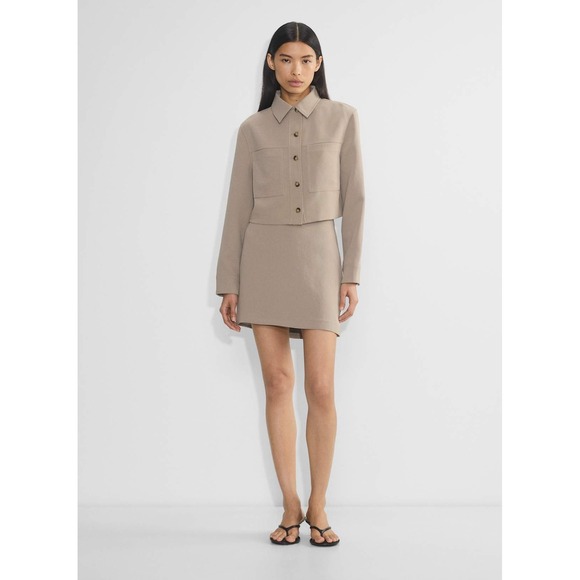 Aritzia Wilfred Classic Mini Skirt - Crepette in Marcona Beige, Size 16,  NWT - www.teutonia-pb.de